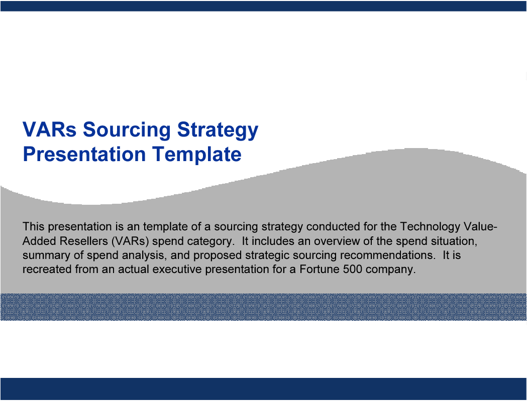 Technology VARs Sourcing Strategy Template (21-slide PPT PowerPoint presentation (PPT)) Preview Image