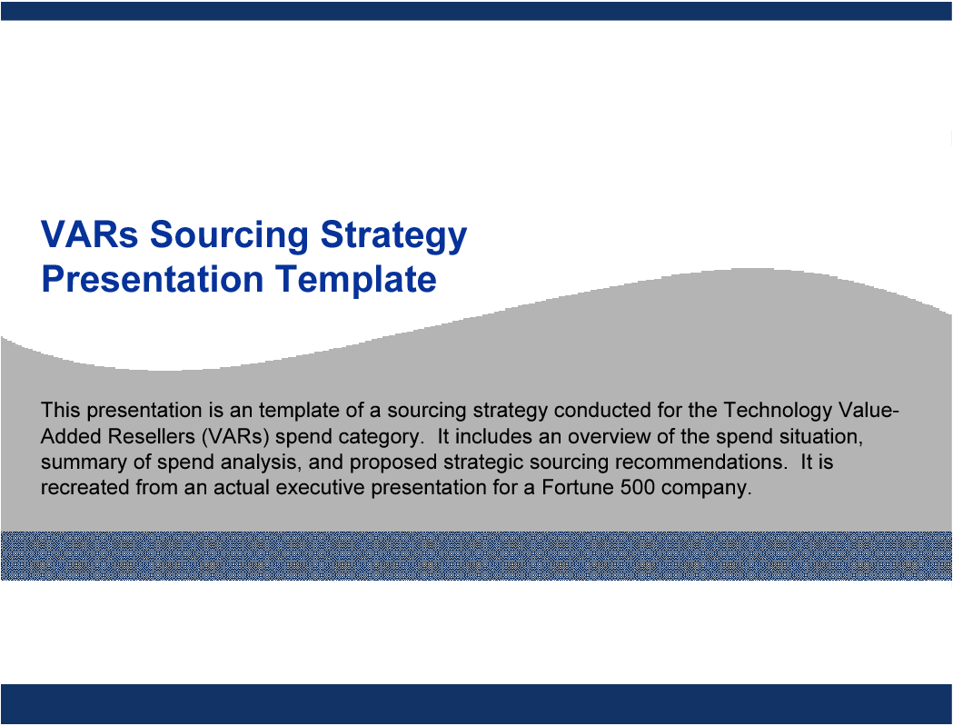 Technology VARs Sourcing Strategy Template