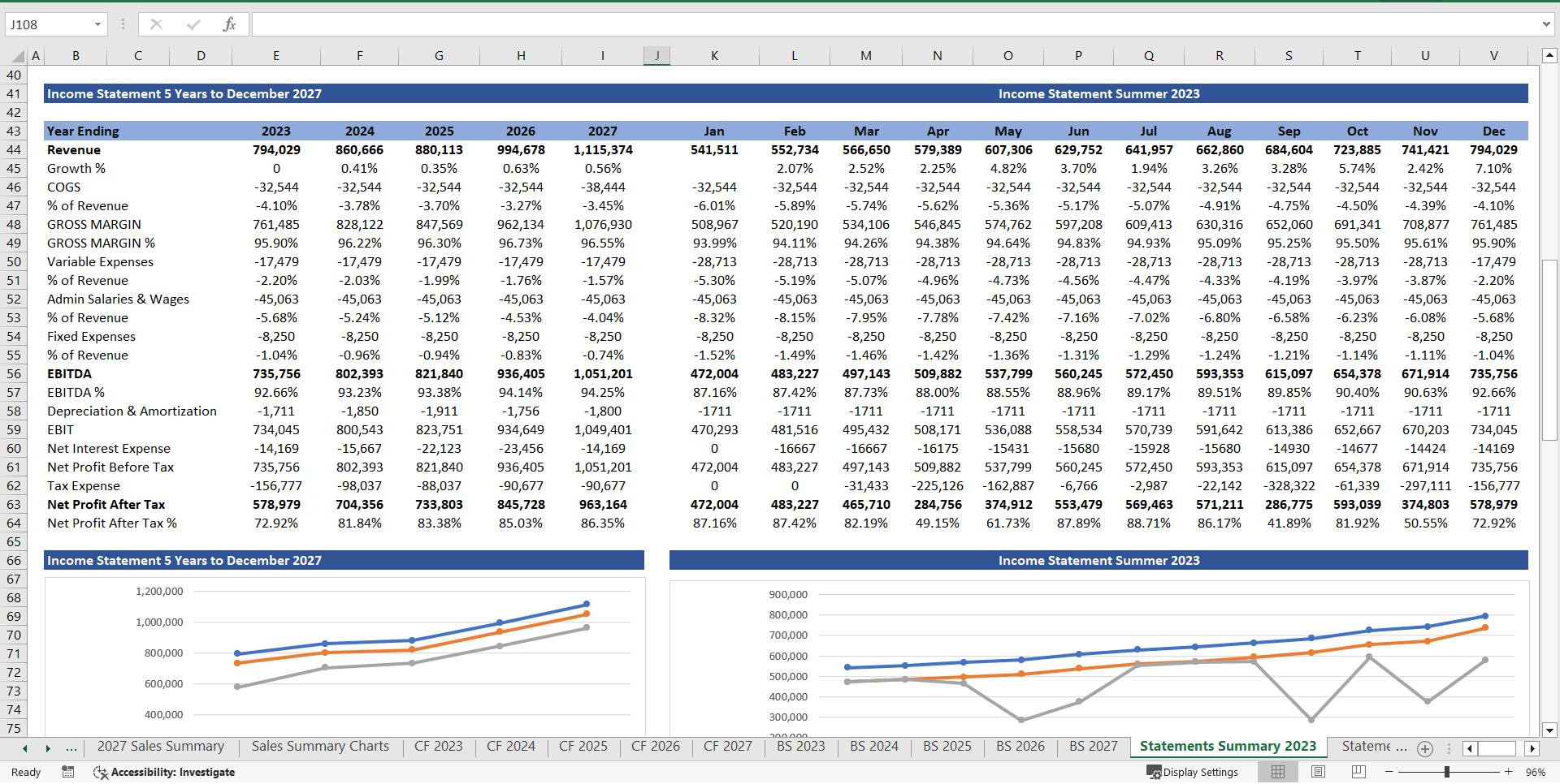 Project Management Software Company Finance Model (Excel template (XLSX)) Preview Image