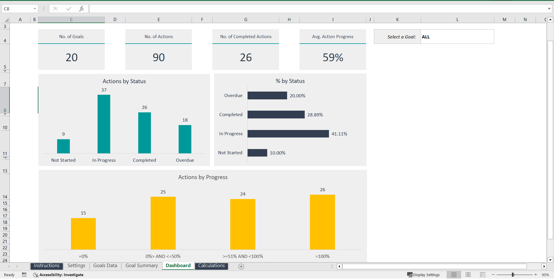 Action Plan Excel Dashboard (Excel template (XLSX)) Preview Image