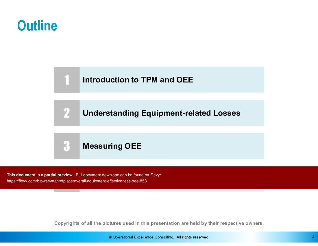 This is a partial preview of Overall Equipment Effectiveness (OEE) (139-slide PowerPoint presentation (PPTX)). Full document is 139 slides. 