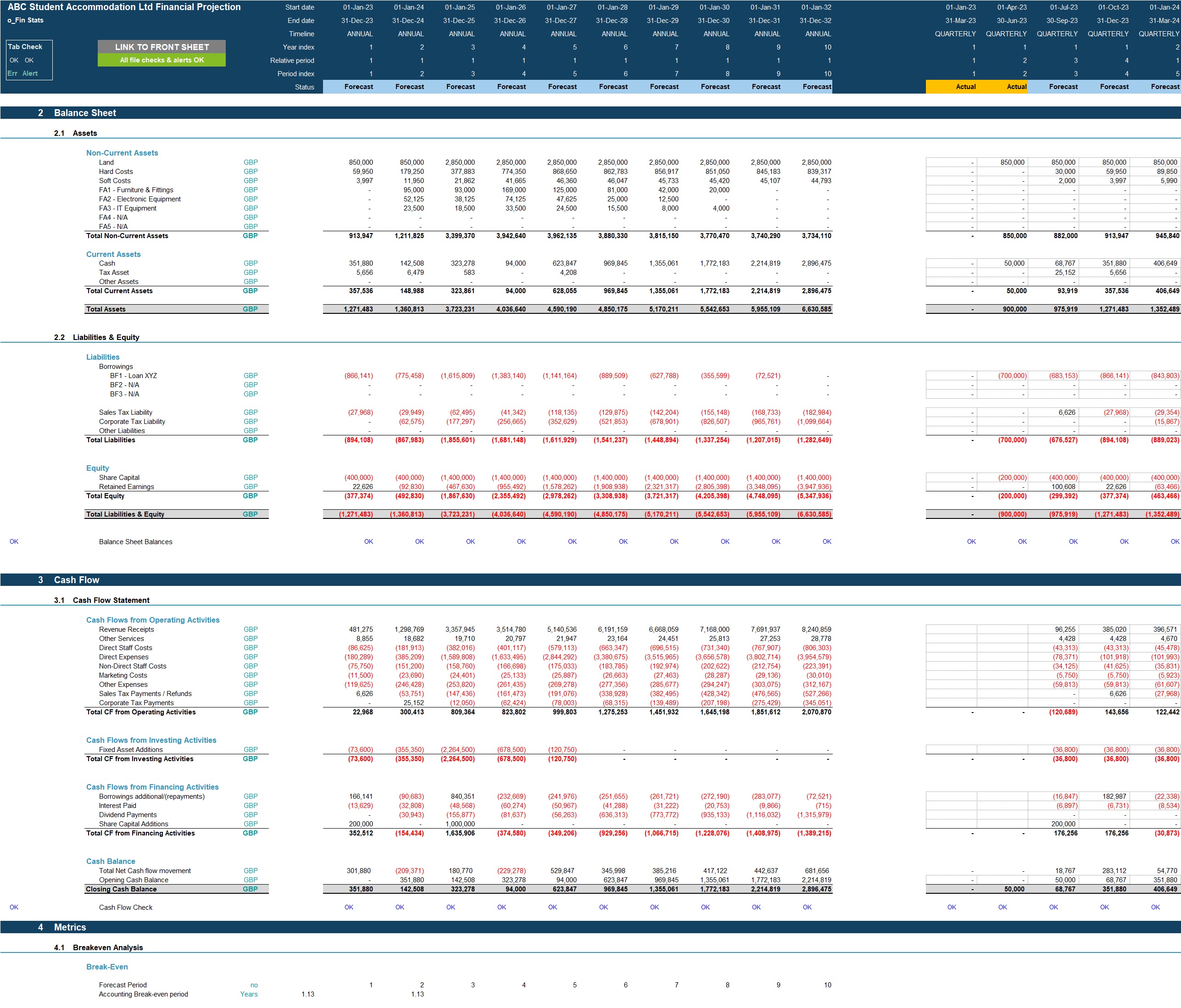 Student Accommodation Business 10-Year Financial Model (Excel template (XLSX)) Preview Image