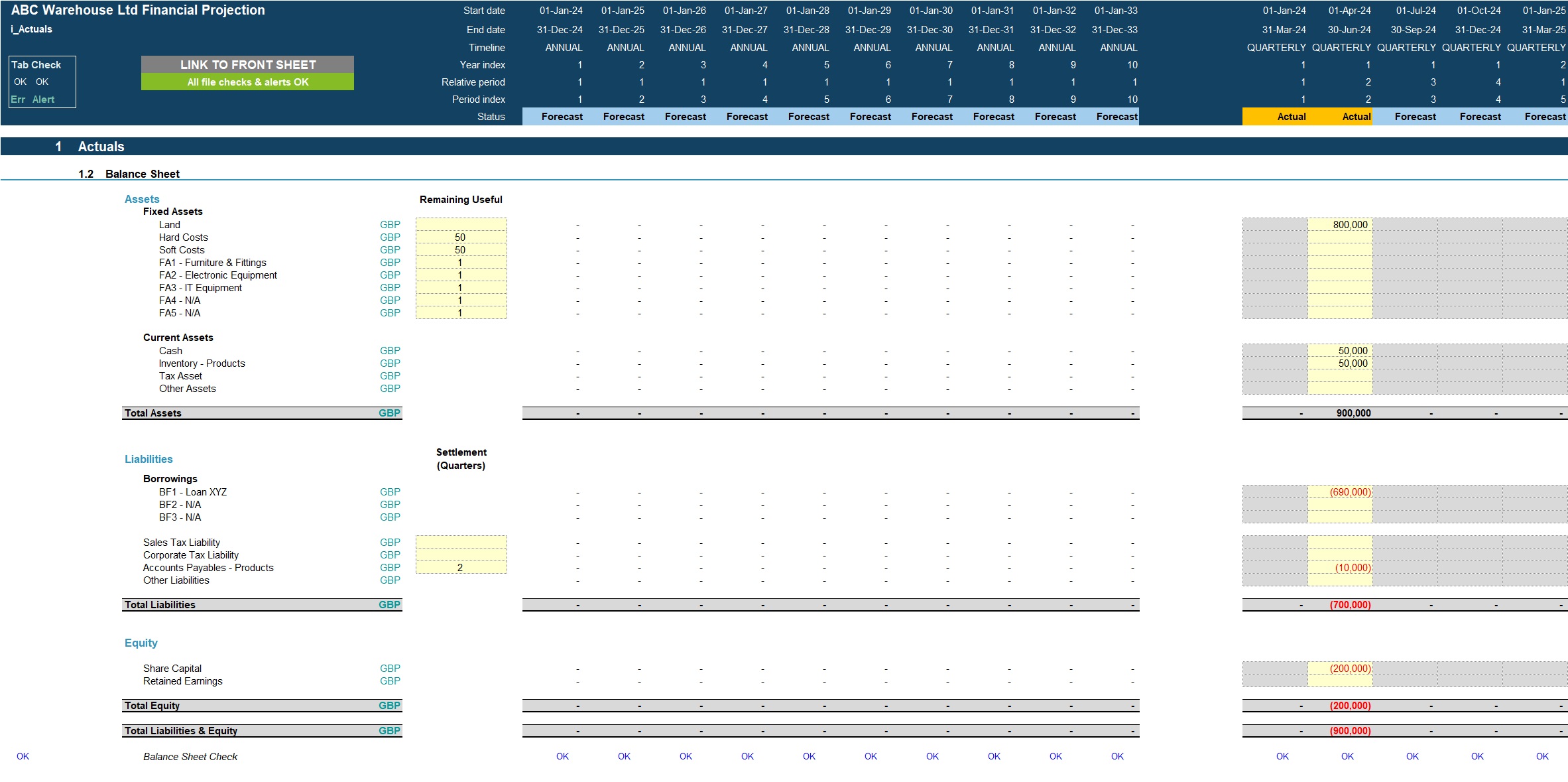 Industrial Warehouse Business 10-Year Financial Model (Excel template (XLSX)) Preview Image