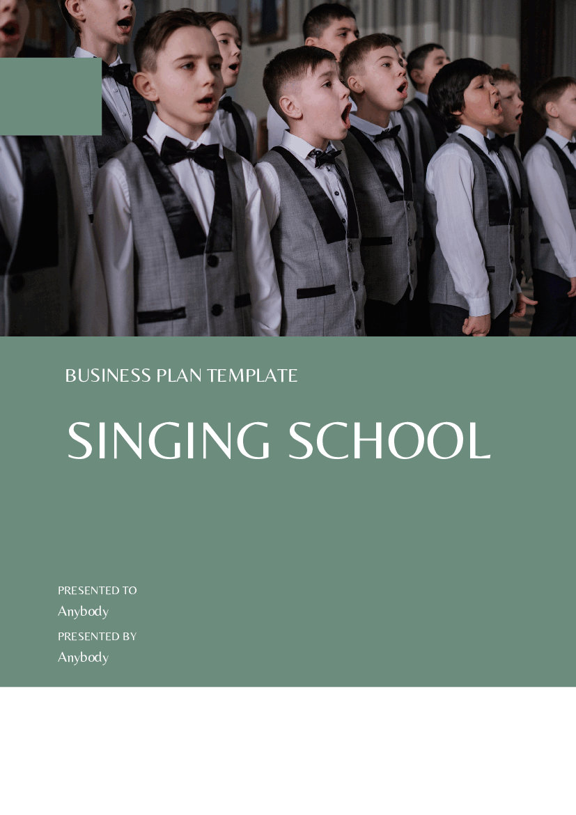 Singing School Business Plan Template (42-page PDF document) Preview Image