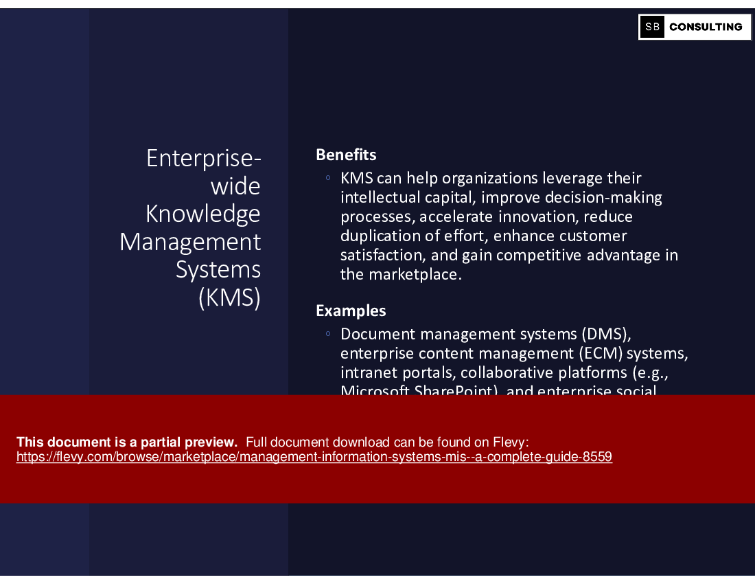 Management Information Systems (MIS) - A Complete Guide (135-slide PPT PowerPoint presentation (PPTX)) Preview Image