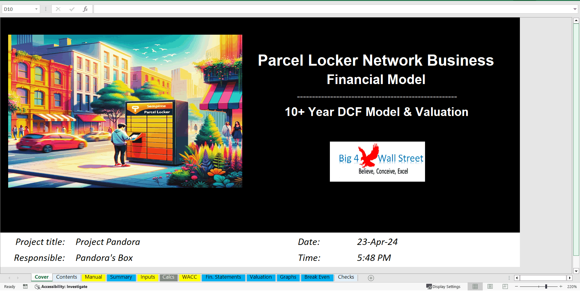 Parcel Locker Network Business Financial Model (DCF & Valuation) (Excel template (XLSX)) Preview Image