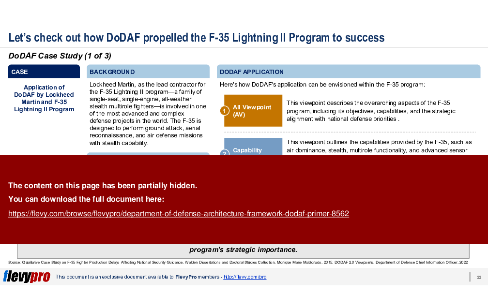 Department of Defense Architecture Framework (DoDAF) Primer (35-slide PPT PowerPoint presentation (PPTX)) Preview Image