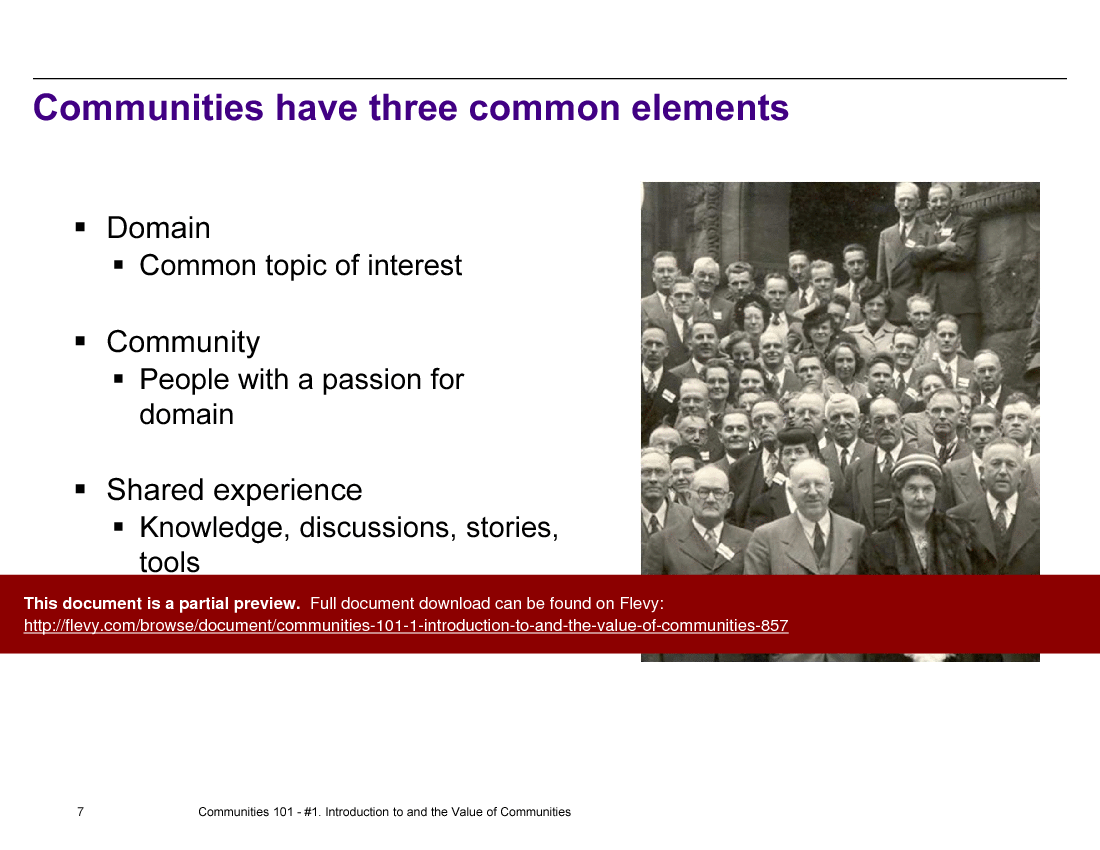 Communities 101 - 1-Introduction to and the Value of Communities (21-slide PPT PowerPoint presentation (PPTX)) Preview Image