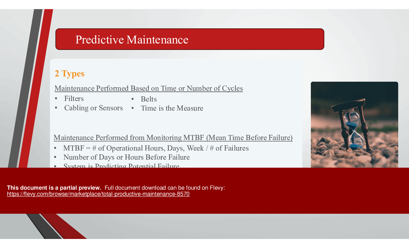 Total Productive Maintenance (18-slide PPT PowerPoint presentation (PPTX)) Preview Image