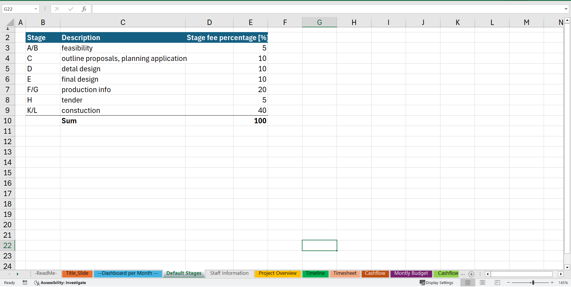 Architecture Firm Management Dashboard (Excel template (XLSX)) Preview Image