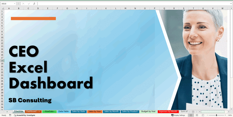 CEO KPI Excel Dashboard Template Excel XLS