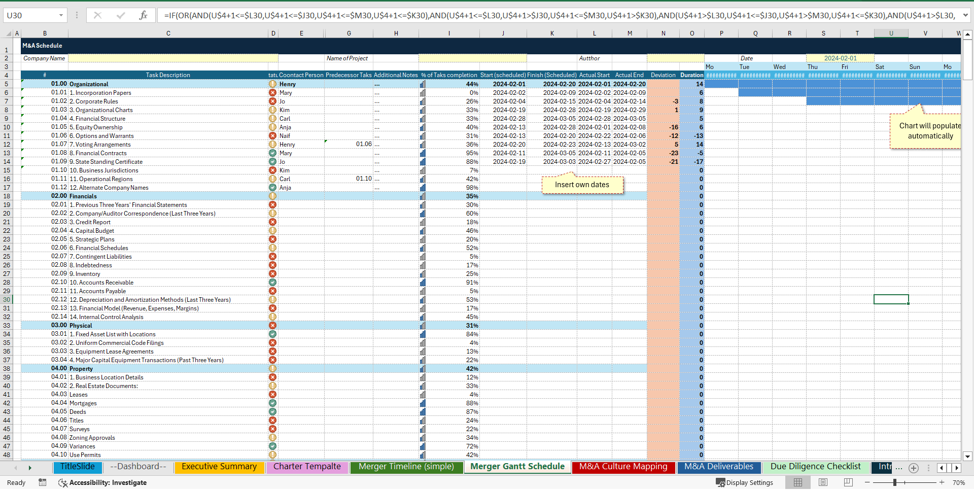 Full M&A Excel Toolkit (Excel template (XLSX)) Preview Image