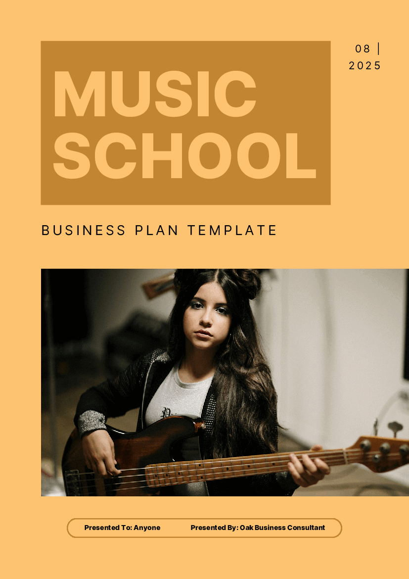 Music School Business Plan Template (44-page PDF document) Preview Image