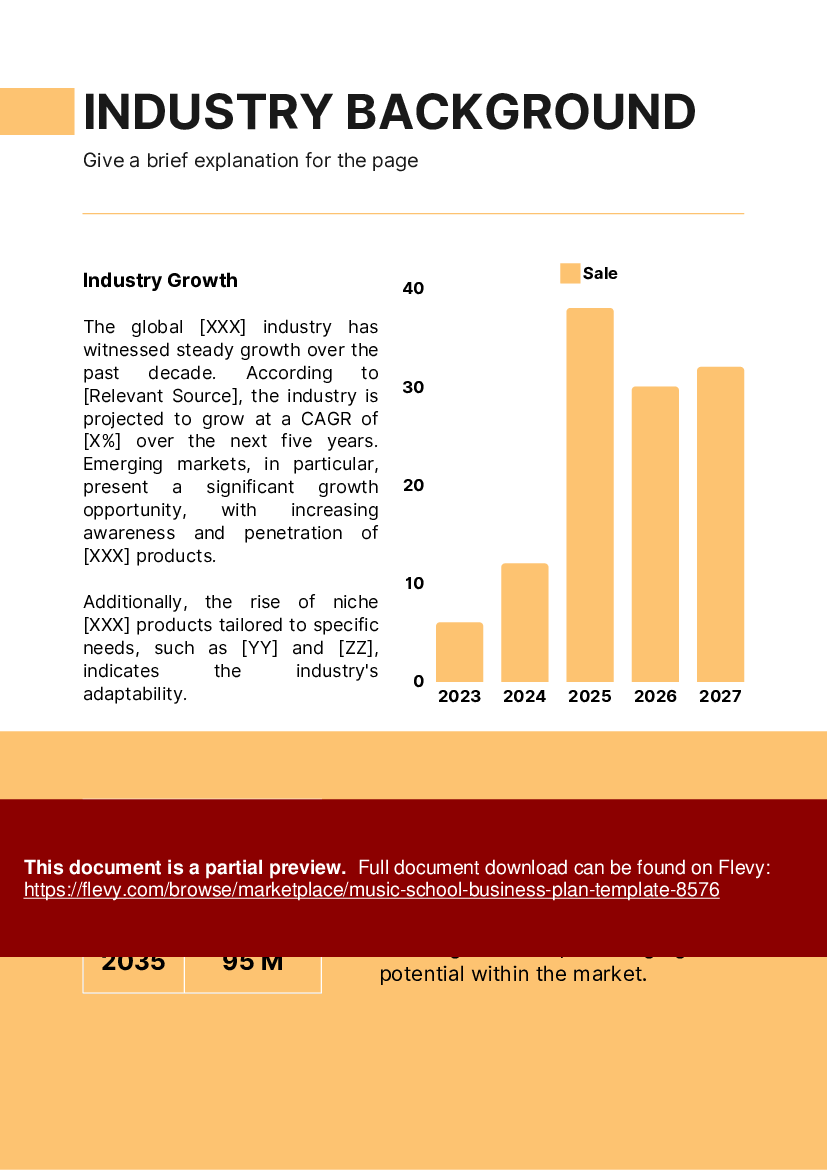 Music School Business Plan Template (44-page PDF document) Preview Image