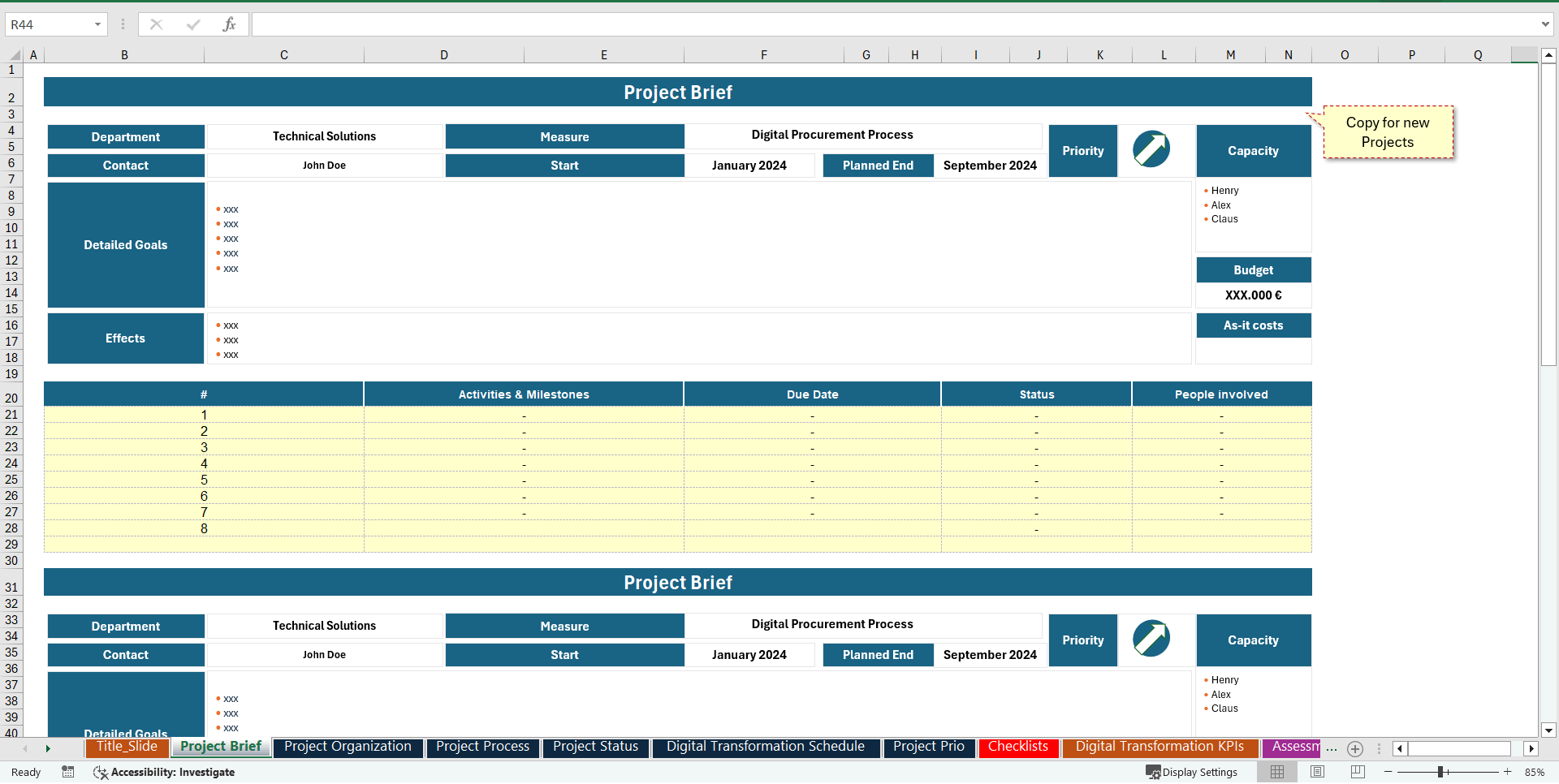 Full Digital Transformation Excel Toolkit (Excel template (XLSX)) Preview Image