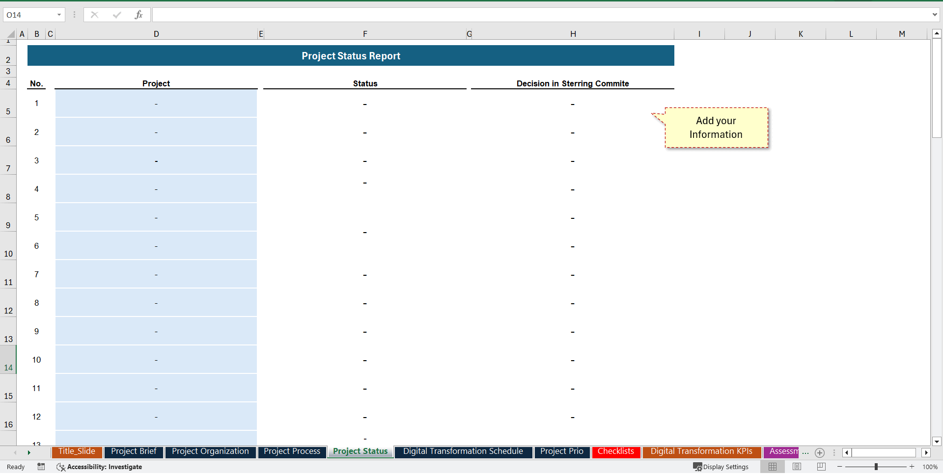 Full Digital Transformation Excel Toolkit (Excel template (XLSX)) Preview Image