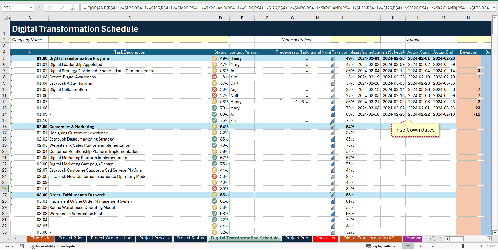 Full Digital Transformation Excel Toolkit (Excel template (XLSX)) Preview Image