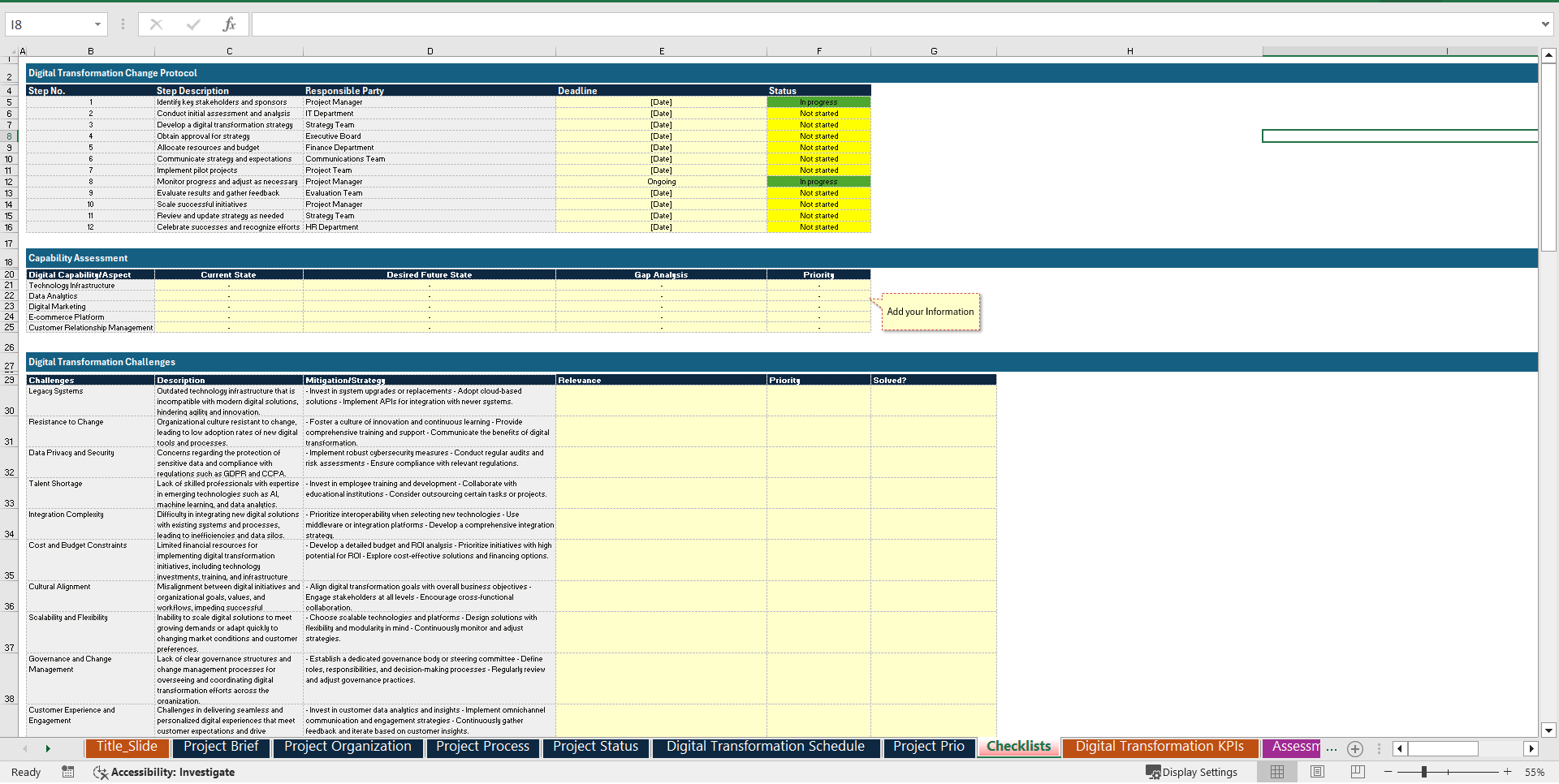 Full Digital Transformation Excel Toolkit (Excel template (XLSX)) Preview Image