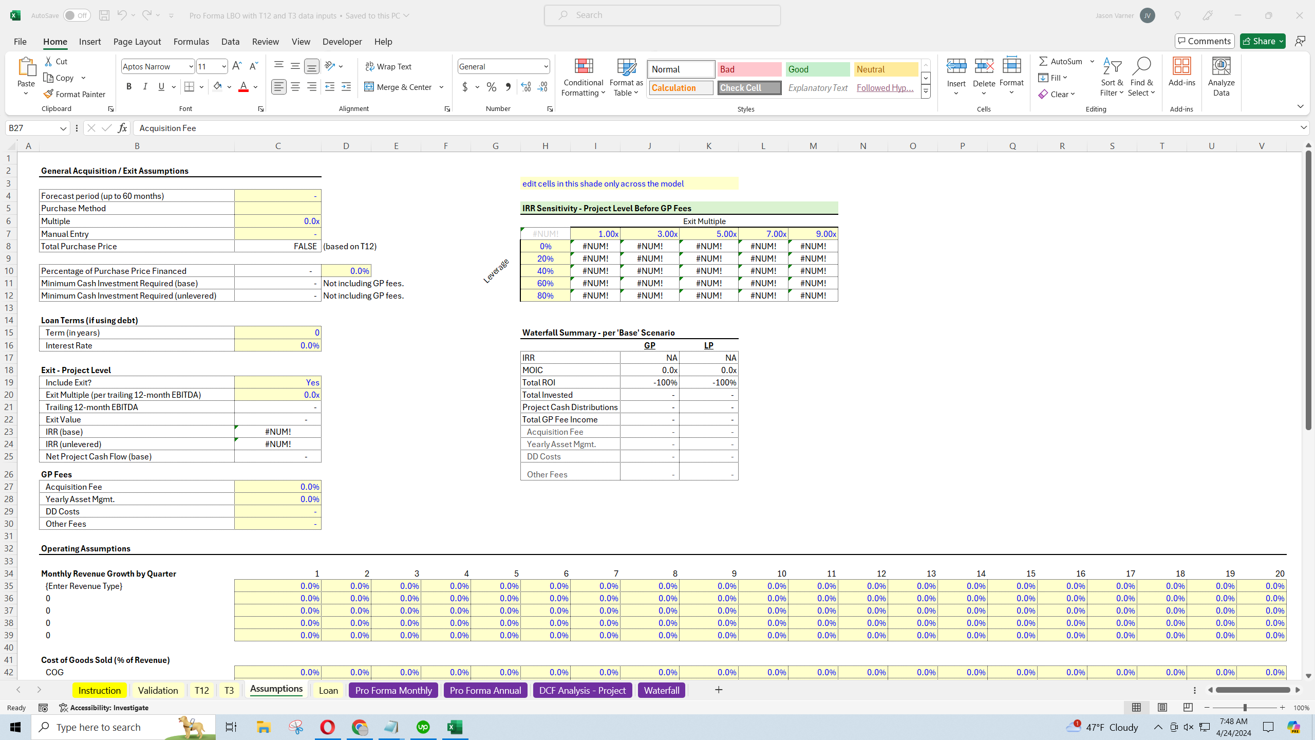 eCommerce LBO Underwriting Template (Excel template (XLSX)) Preview Image