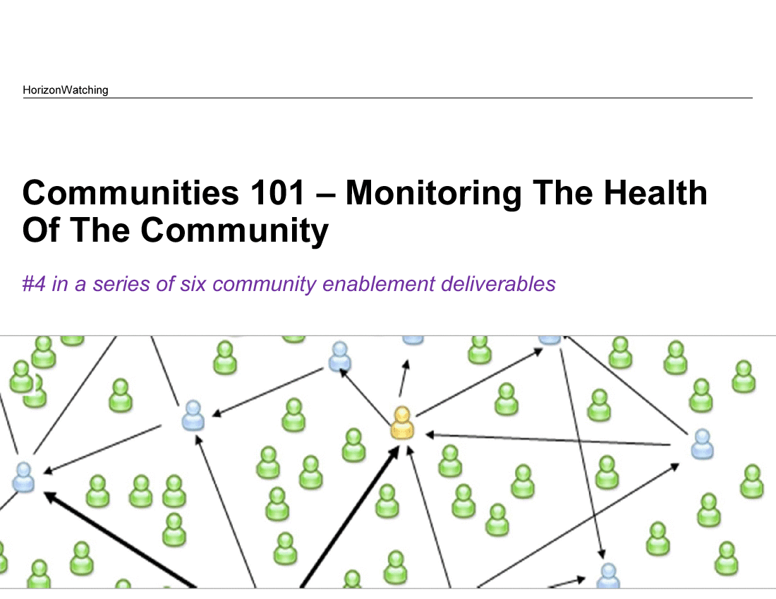 Communities 101 - 4-Monitoring the Health of Communities (18-slide PPT PowerPoint presentation (PPTX)) Preview Image