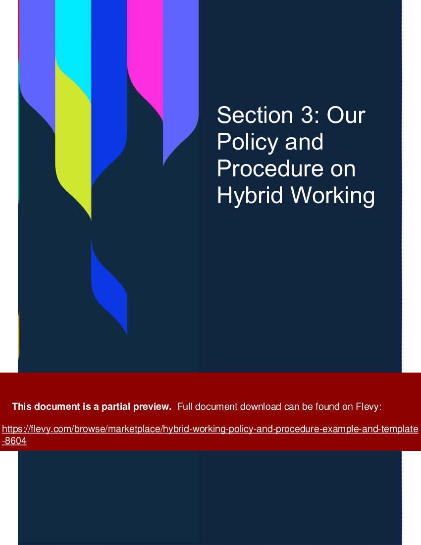 Hybrid Working Policy and Procedure Example and Template (20-page Word document) Preview Image
