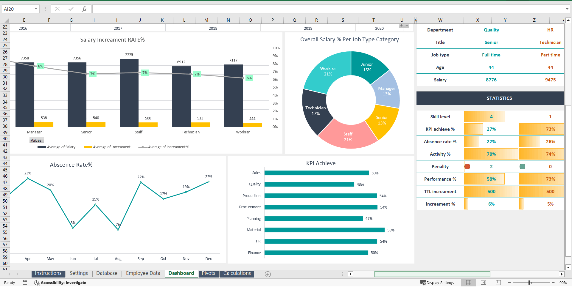 Employee Appraisal Working Excel Template (Excel template (XLSX)) Preview Image