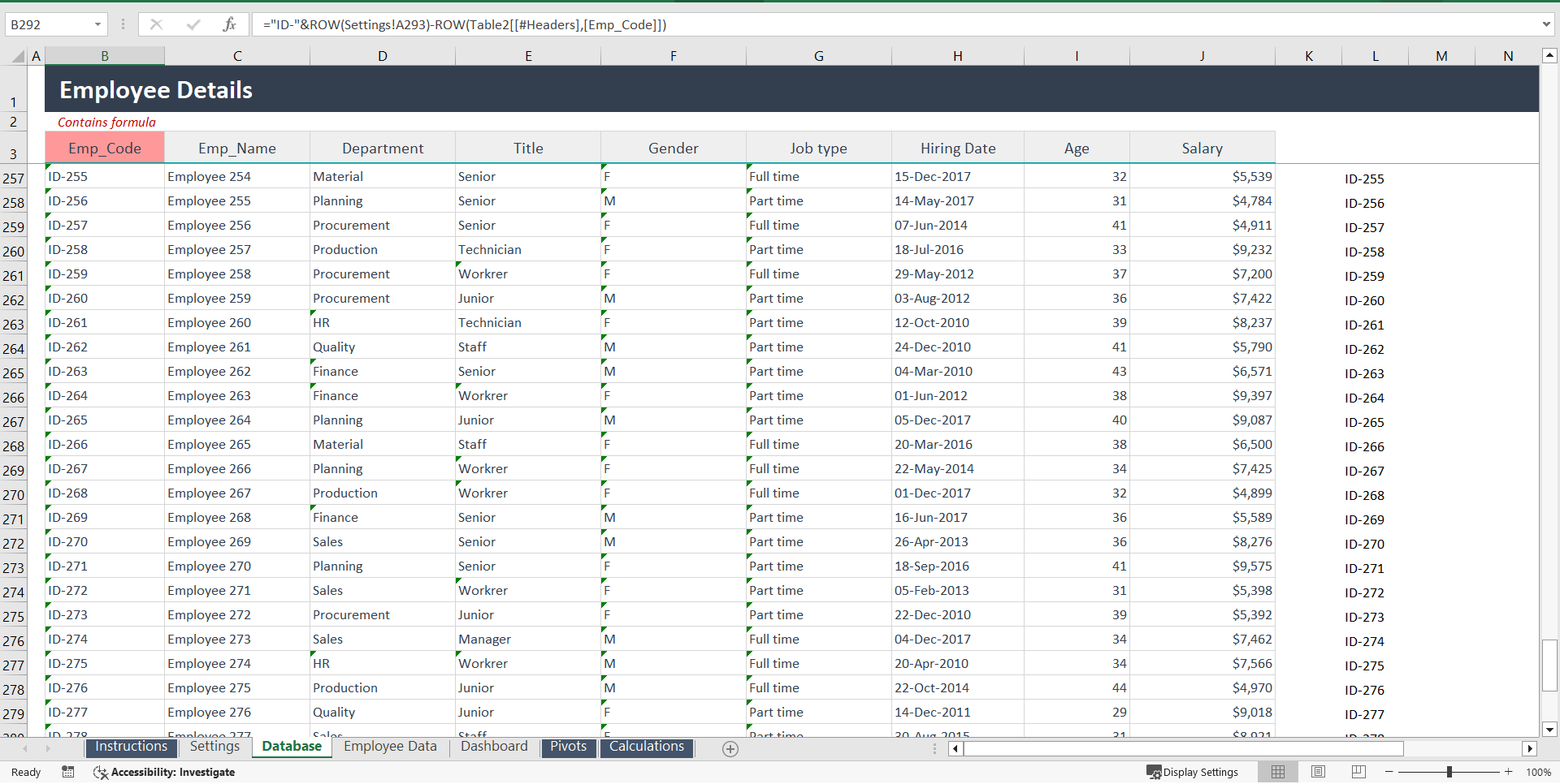 Employee Appraisal Working Excel Template (Excel template (XLSX)) Preview Image