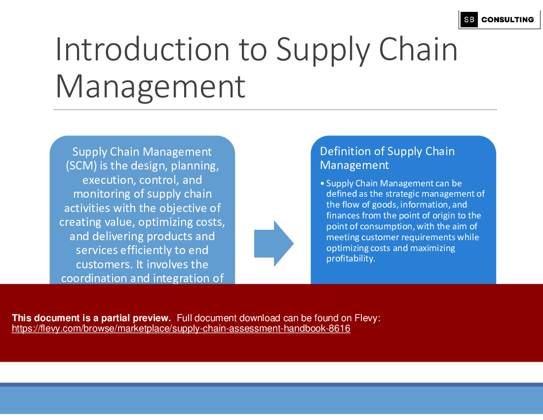 Supply Chain Assessment Handbook (148-slide PPT PowerPoint presentation (PPTX)) Preview Image