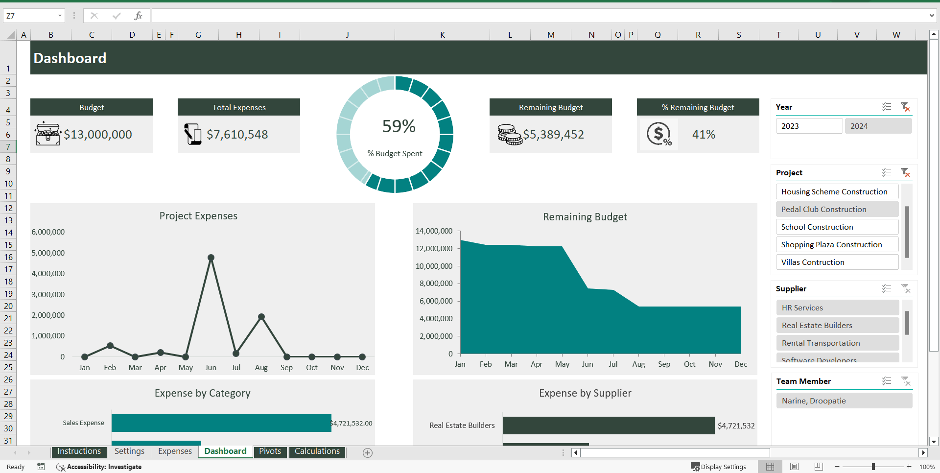 Expense Tracking Template for Project Management (Excel template (XLSX)) Preview Image