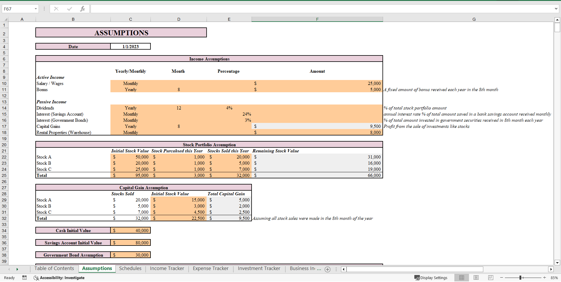 Cash Flow Quadrant Tracker Excel Financial Tool