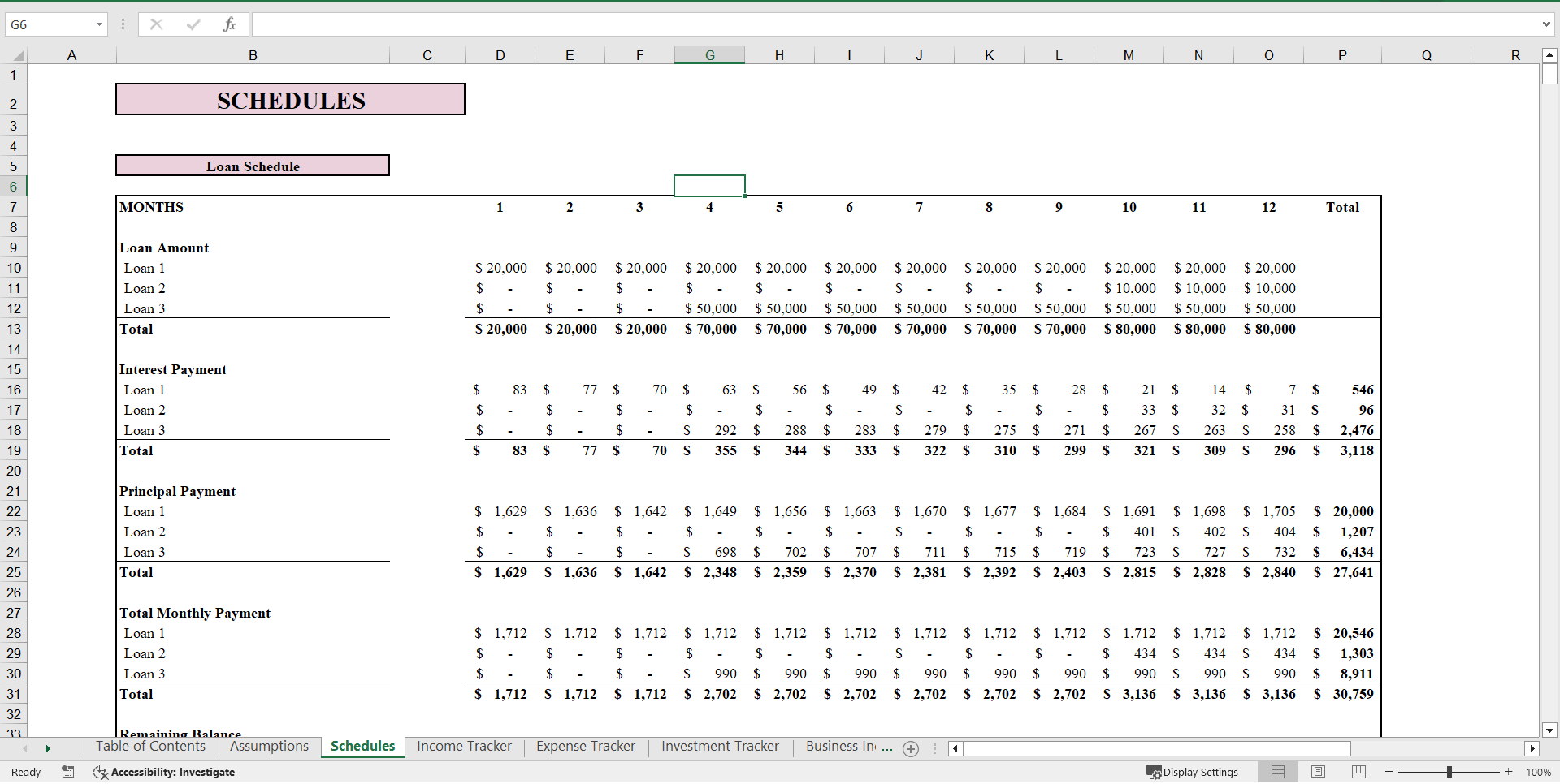 Cash Flow Quadrant Tracker Excel Financial Tool (Excel template (XLSX)) Preview Image