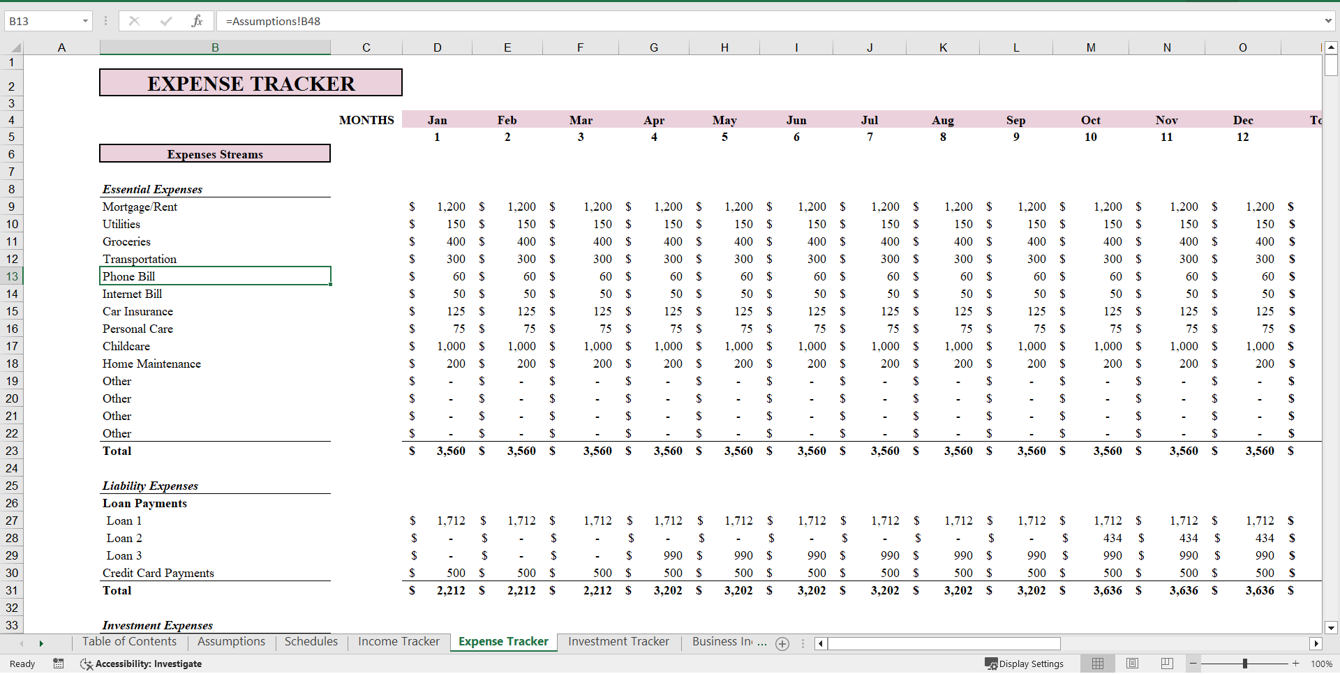 Cash Flow Quadrant Tracker Excel Financial Tool (Excel template (XLSX)) Preview Image