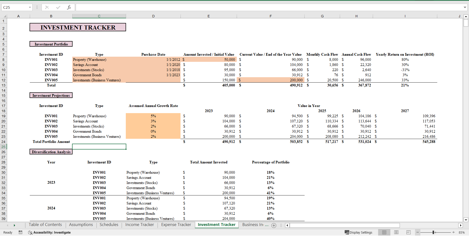 Cash Flow Quadrant Tracker Excel Financial Tool (Excel template (XLSX)) Preview Image