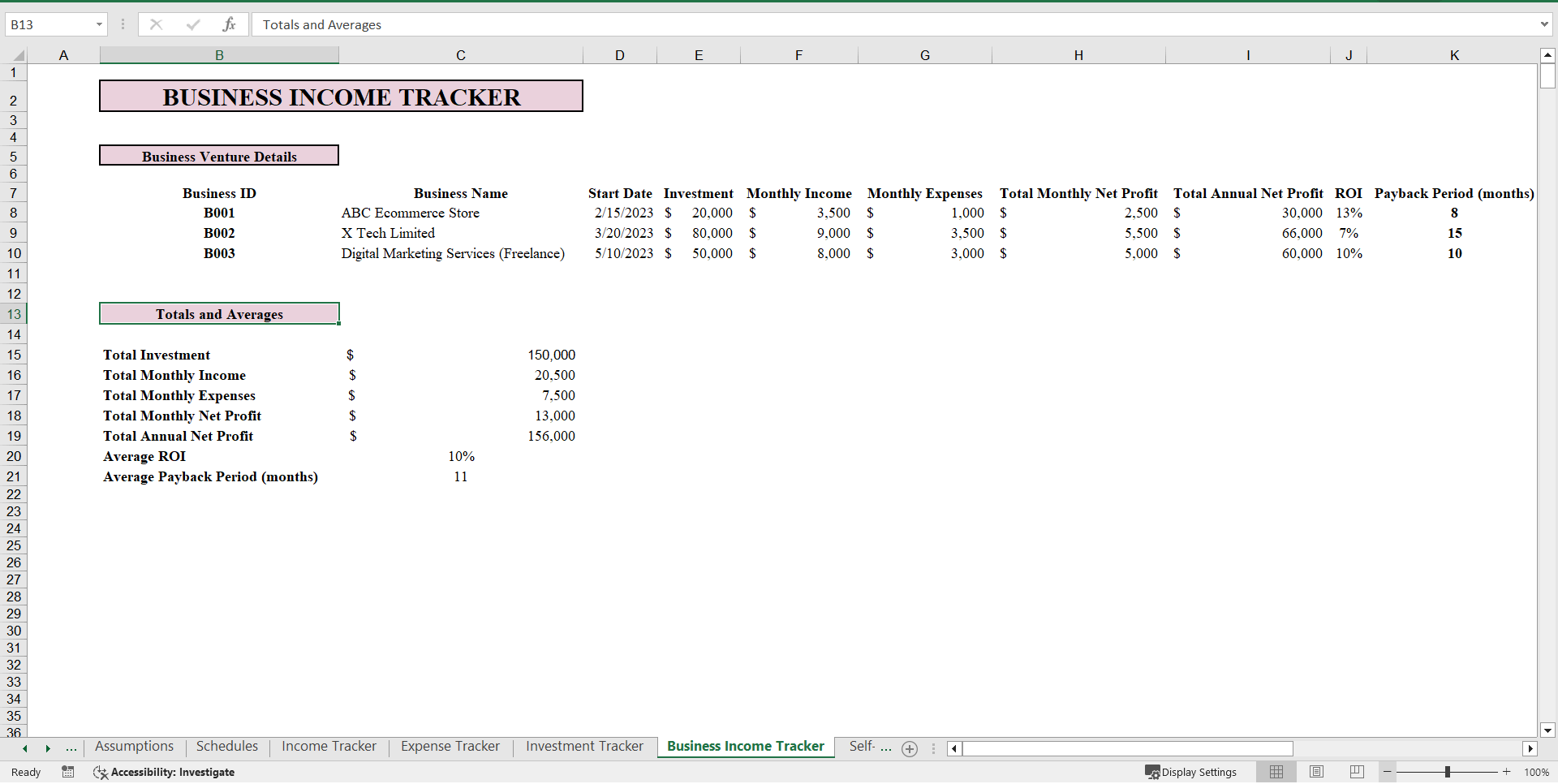 Cash Flow Quadrant Tracker Excel Financial Tool (Excel template (XLSX)) Preview Image