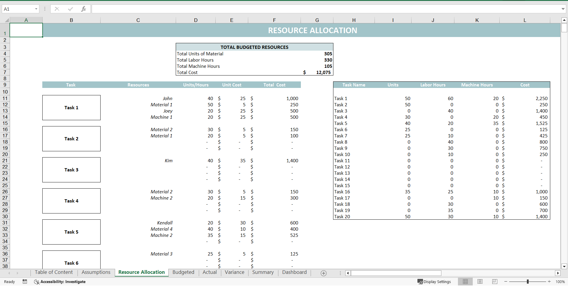 Project Budget Template (Excel template (XLSX)) Preview Image