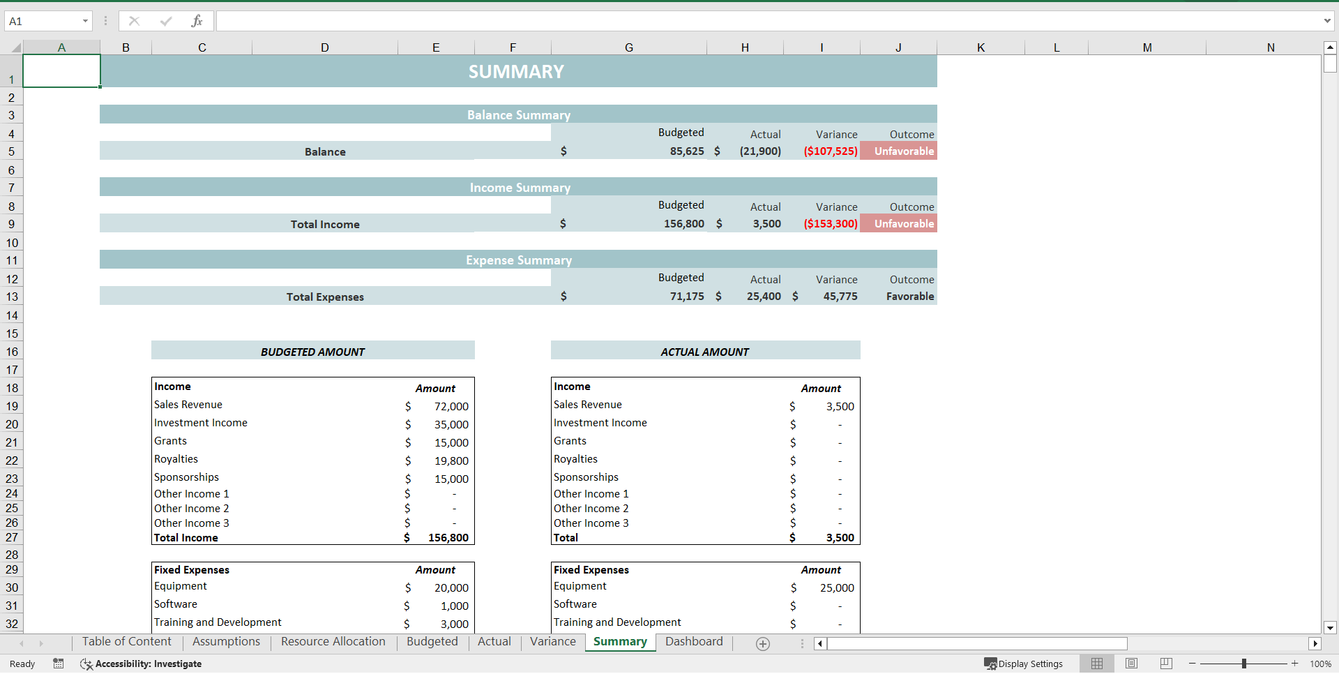 Project Budget Template (Excel template (XLSX)) Preview Image