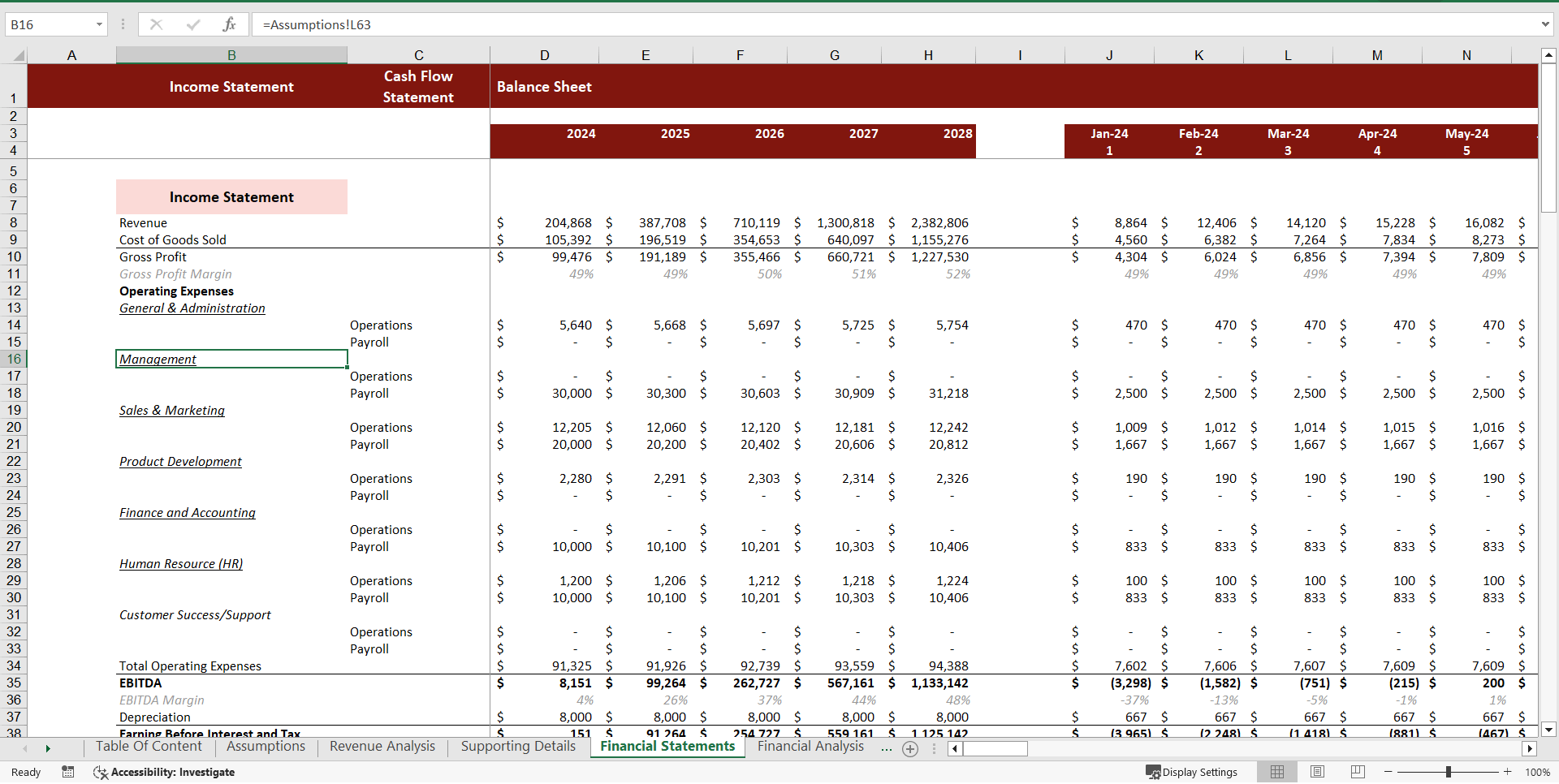 Snack and Non-alcoholic Beverage Bar Financial Model Excel T (Excel template (XLSX)) Preview Image