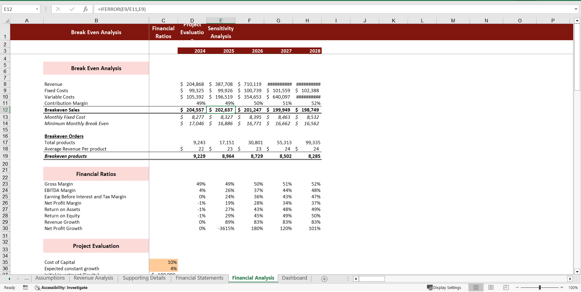 Snack and Non-alcoholic Beverage Bar Financial Model Excel T (Excel template (XLSX)) Preview Image