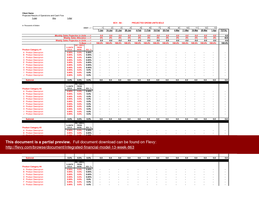 This is a partial preview of Integrated Financial Model (Excel workbook (XLS)). 