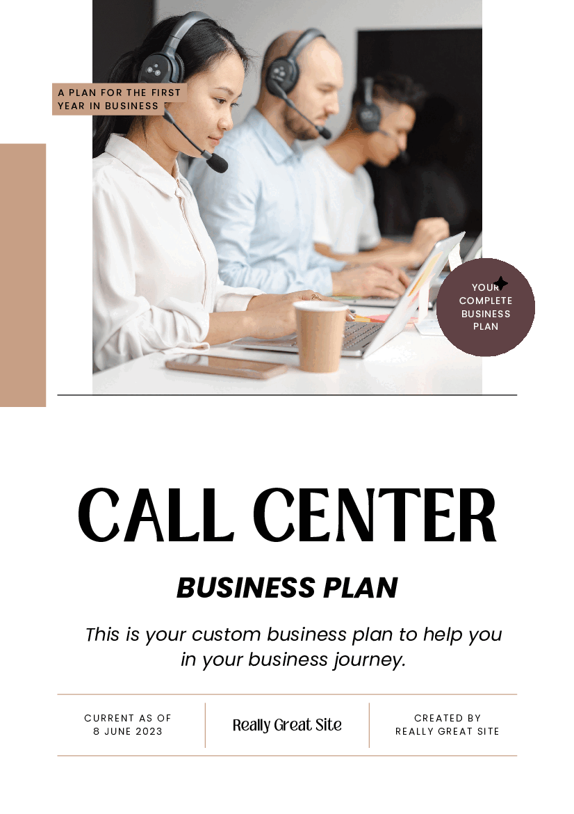 Call Center Business Plan Template (42-page PDF document) Preview Image