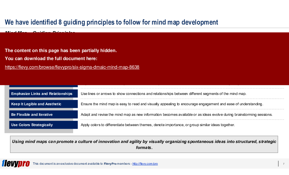 Six Sigma (DMAIC) Mind Map (20-slide PPT PowerPoint presentation (PPTX)) Preview Image