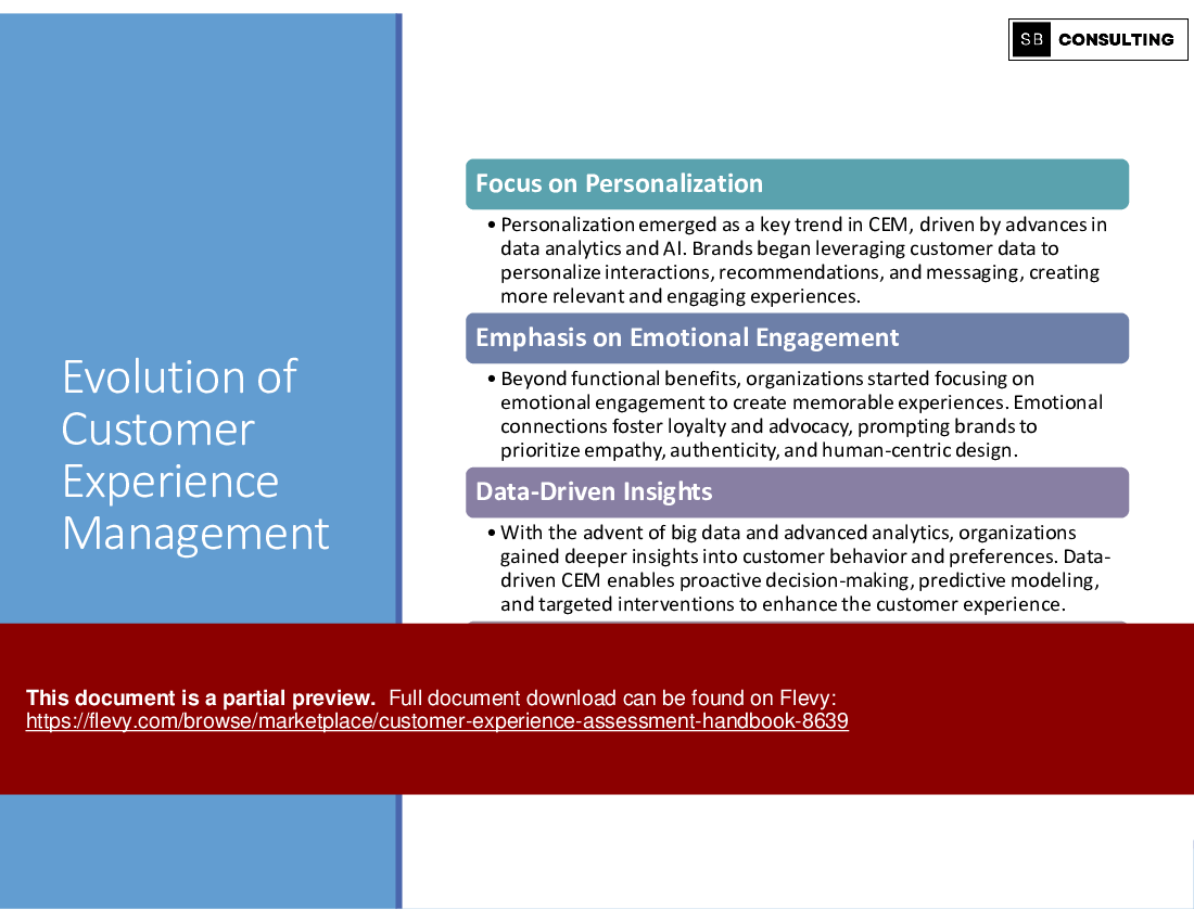 Customer Experience Assessment Handbook (138-slide PPT PowerPoint presentation (PPTX)) Preview Image