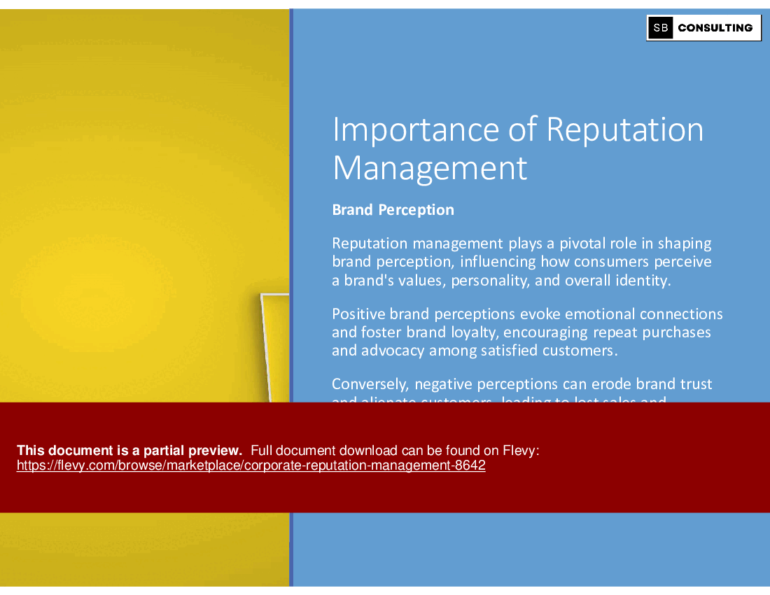 Corporate Reputation Management (116-slide PPT PowerPoint presentation (PPTX)) Preview Image