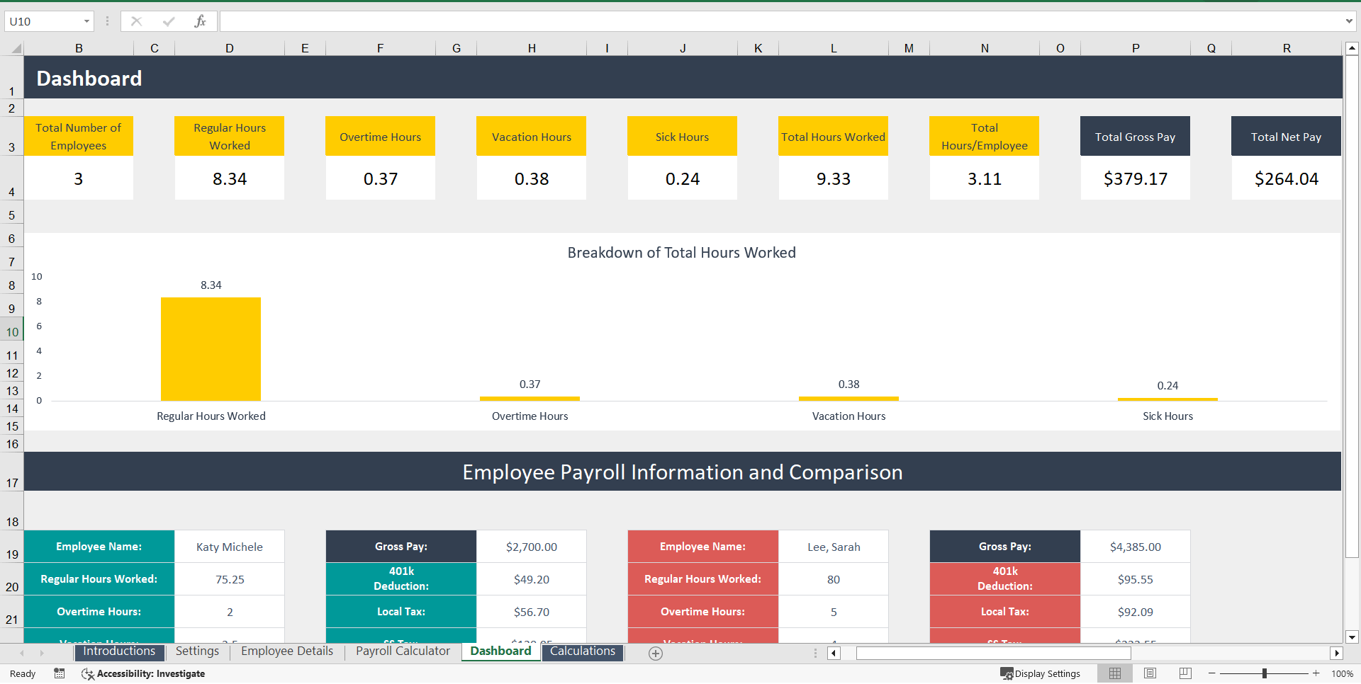 Excel Payroll Template (Excel template (XLSX)) Preview Image