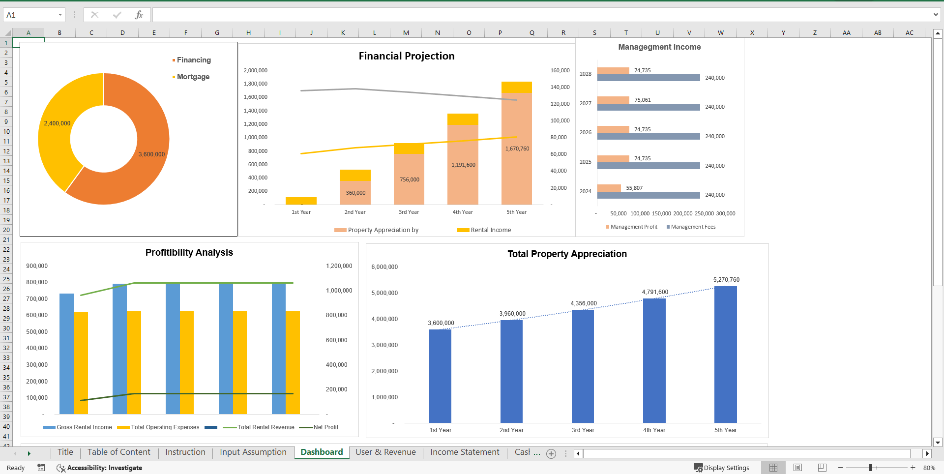 Real Estate Rental Property Financial Model (Excel template (XLSX)) Preview Image