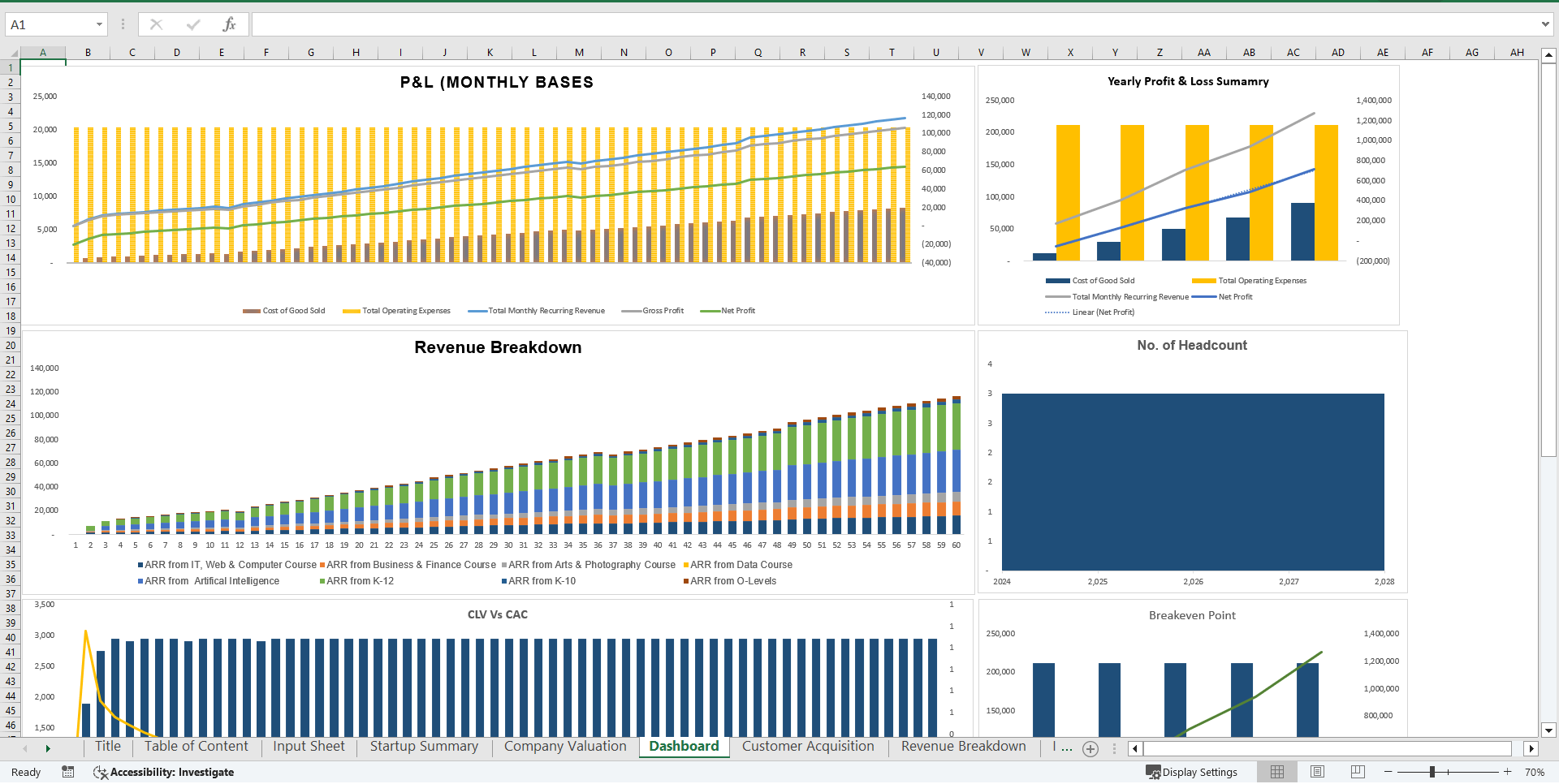 EdTech Startup Financial Model (Excel template (XLSX)) Preview Image