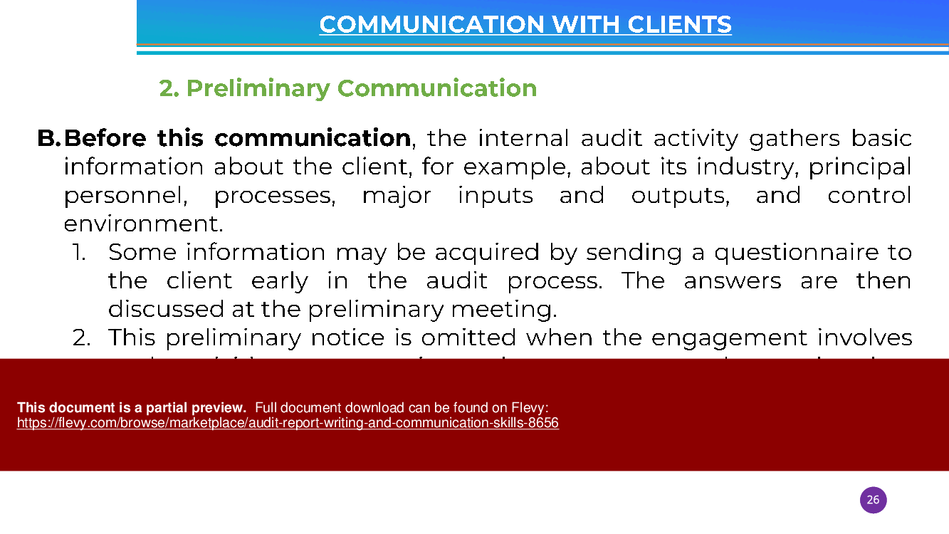 Audit Report Writing and Communication Skills (155-page PDF document) Preview Image