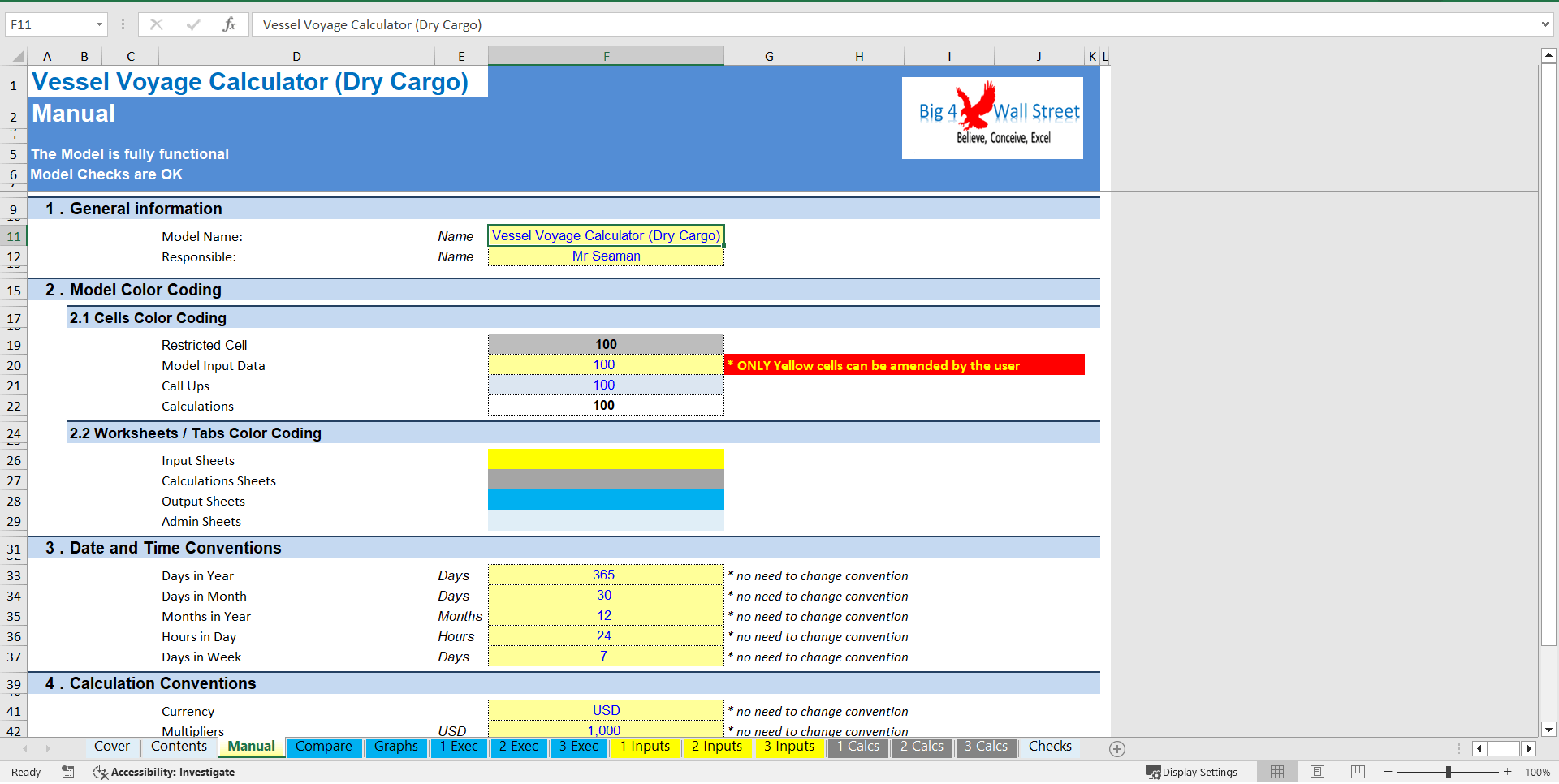 Vessel Voyage Calculator (Dry Cargo) (Excel template (XLSX)) Preview Image