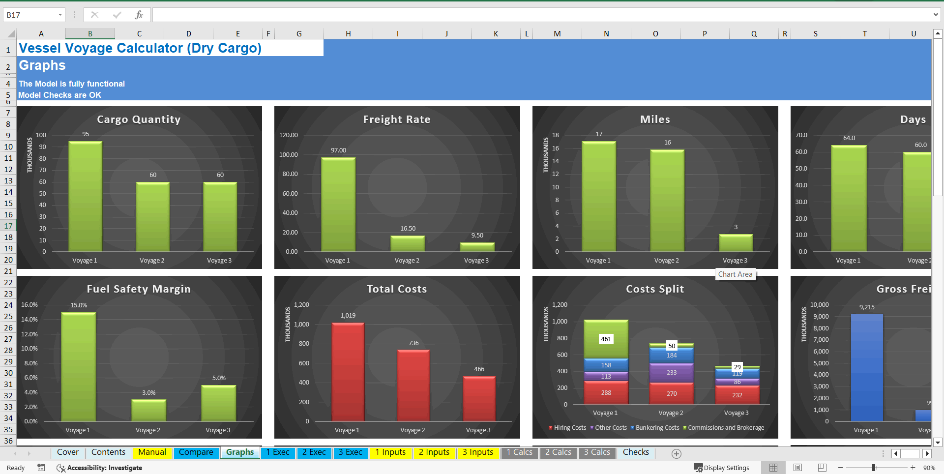 Vessel Voyage Calculator (Dry Cargo) (Excel template (XLSX)) Preview Image