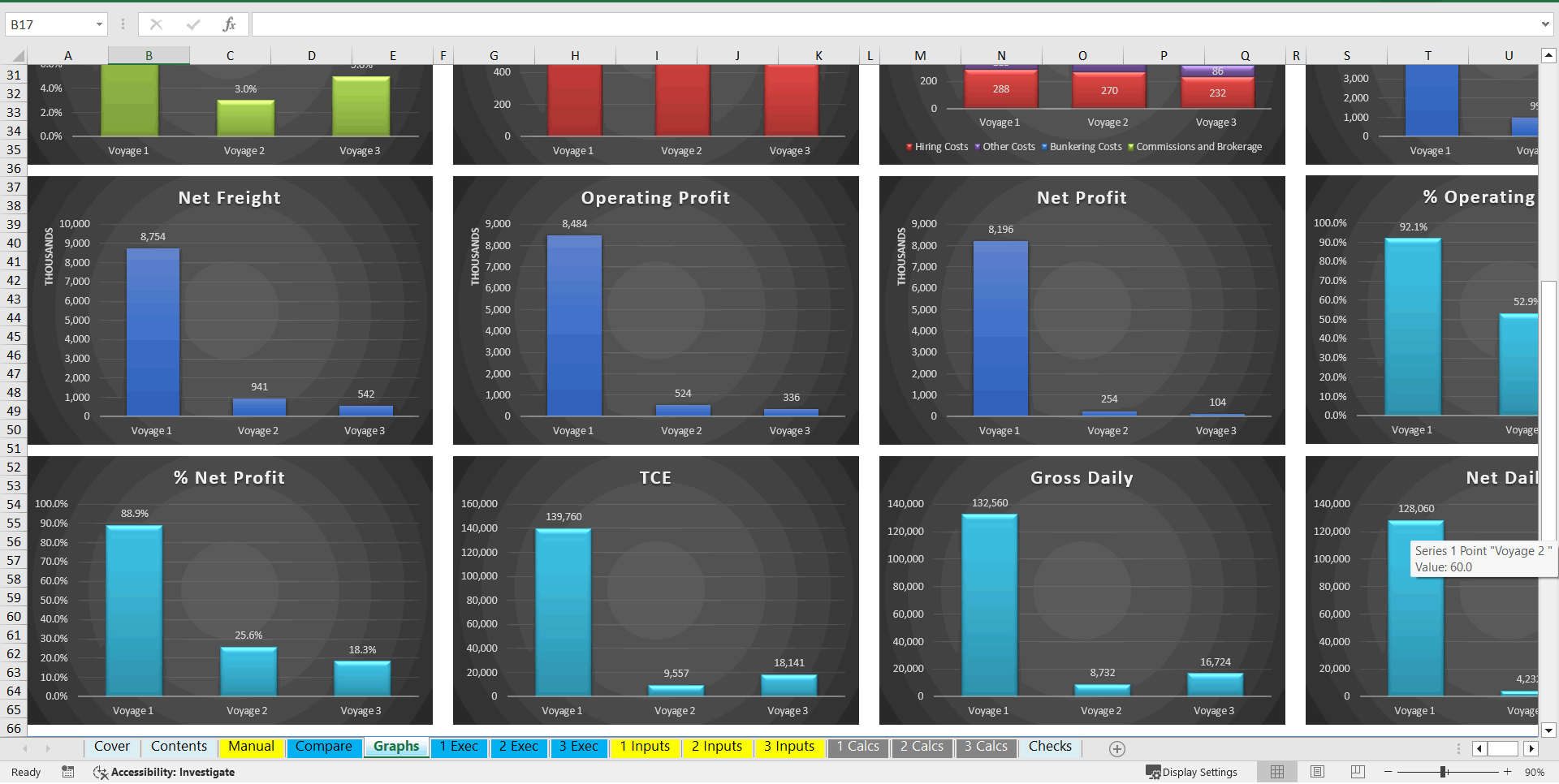 Vessel Voyage Calculator (Dry Cargo) (Excel template (XLSX)) Preview Image